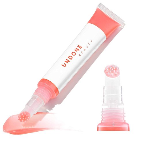 Undone Beauty Lip Life Moisturizing Sheer Balm Lip Tint with Exfoliating Tip for Gentle Dry Skin Removal and Colorless Non-Sticky Gloss - Natural Shea, Jojoba and Rose Hip for Smoothing - Clear