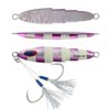 OCEAN CAT 1 PC Slow Fall Pitch Fishing Lures Sinking Lead Metal Flat Jigs Jigging Baits with Hook for Saltwater Fishing 5 Colors 160G/200G/250G/300G (Purple, 200g(7oz))