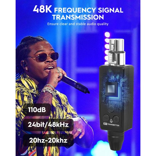 STRICH M1 Wireless Microphone System UHF Wireless XLR Transmitter and Receiver for Dynamic Microphone, Audio Mixer, PA System