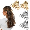 4 PACK Skull Hair Clips Skull Hand Hair Claw Metal Hair Claw Clips Barrettes for Thick and Long Hair Halloween Cosplay Party Favor Hair Accessories for Women and Girls