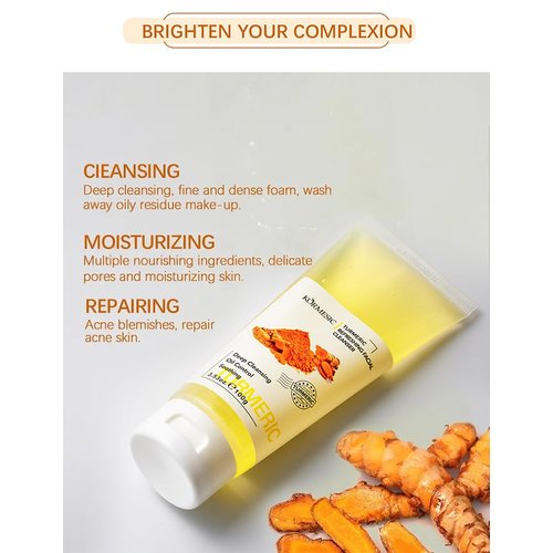 Turmeric Refreshing Facial Cleanser, 3.53 oz, Deep Cleansing, Oil Control, Soothing