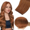 Full Shine Genius Weft Hair Extension Color Copper Hair Extensions Sew In Weft Hand Tied Hair Extensions Real Human Hair For Thin Hair Weft Extensions Silky Hair 80G
