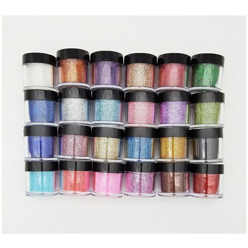 XICHEN 24 Color Glitter Powder Dust Nail Art glitter powder Tips decoration Jumbo Size