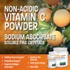Non Acidic Vitamin C Powder Sodium Ascorbate Non GMO Soluble Fine Crystals - Healthy Immune System, Antioxidant and Cell Protection - 1 Pound (16 Oz, 454 Grams)