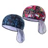 HEROBIKER Sweat Wicking Skull Cap Beanie Bandana Do-Rags Helmet Liner Outdoor Running Adjustable Breathable Quick Drying (Blue&Red)