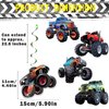 Monster Truck Hanging Swirls Set 25PCS Monster Truck Birthday Party Hanging Decoration Monster Truck Party Supplies For Boys Birthday