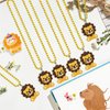 CiciBear 24 Pack Lion Necklace Party Favors with Mardi Gras Beads for Safari Jungle Animals Wild ONE Party Favors, Home Decorations, Festivals, Wedding, Birthday Celebrations