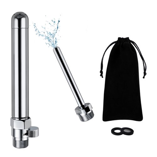 Shower Enema Kit, Shower Douche Nozzle Cleansing System with Water Control Valve for Men and Women Portable Cleaning (Polished Chrome)