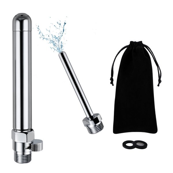 Shower Enema Kit, Shower Douche Nozzle Cleansing System with Water Control Valve for Men and Women Portable Cleaning (Polished Chrome)
