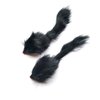 Kats'N Us Real Rabbit Fur Long Hair Mouse Cat Toy - Interactive Cat Toys, Real Fur Mice,- Interactive Rattle Cat Toy - Furry Mouse Toys - 2 Pack Black Mice