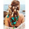 GORTIN Boho Feather Headband Hippie Headpiece Black Gypsy Costume Headdress Bohemian Headbands Indian Festival Feather Headwear Hair Accessory for Women and Girls (A-Blue+Brown)