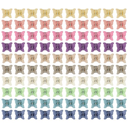 YISSION Mini Hair Claw Clips - 100Pcs Cute Random Butterfly Clips for Girls, Toddlers, Kids & Women's 90s Y2K Hair Accessories