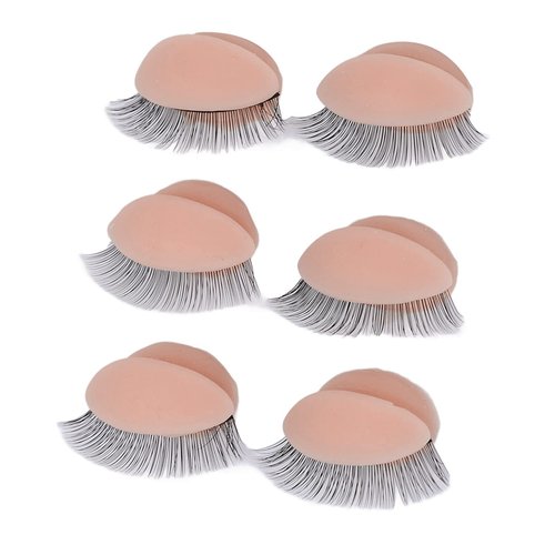 Replaced Eyelids, 3 Pairs 2 Layers Layering Effect Silicone Double Eyelashes Replace Eyelids Replaced Makeup Eyelids for Mannequin Head Eyelash Training Institution Training Tool