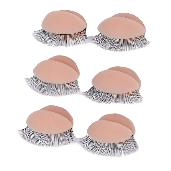 Replaced Eyelids, 3 Pairs 2 Layers Layering Effect Silicone Double Eyelashes Replace Eyelids Replaced Makeup Eyelids for Mannequin Head Eyelash Training Institution Training Tool