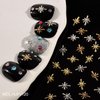 200pcs Gold Nail Art Charms Rivet Metal Six Pointed Star Shape Nail Charms Bling Starlight Series Gold Designs Nail Art Accessories for Acrylic Nails Japanese Alloy Nail Charms for Women