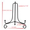 (4 Pack) 6" Iron Display Stand, Black Iron Easel Plate Display Photo Holder Stand, Displays Picture Frames, Cookbooks, Decorative Plates, Tablets and Art