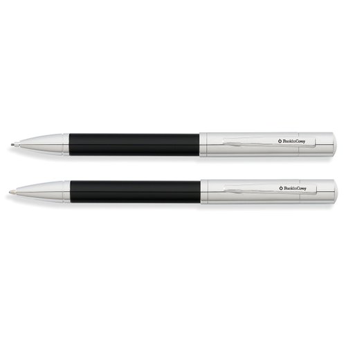 Franklin Covey Greenwich Tuxedo Black w/Chrome Appointments Ballpoint Pen & 0.9mm Pencil Set