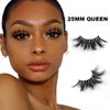 SY SHUYING 25mm Mink Lashes 3D Real Mink Eyelashes Fluffy Dramatic False Eyelashes 6D Wispy Long Thick Handmade Luxury Volume Strip Eye Lashes (3 Pairs, Doll Honey Queen)