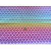 Multi Colored Fish Scale Design Purple and Aqua Cotton Fabric