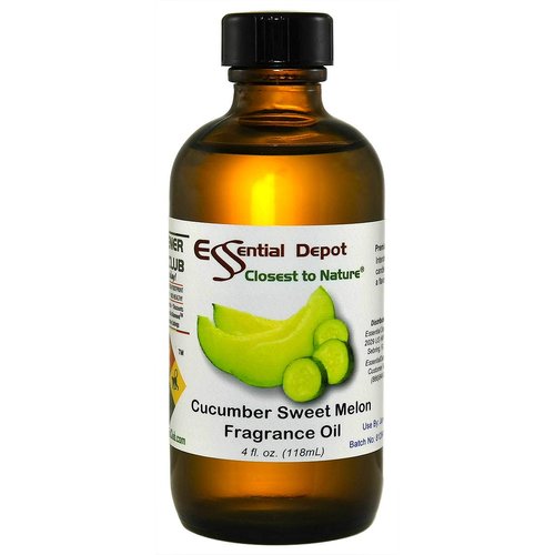 Cucumber Sweet Melon Fragrance Oil - 4 oz - Supplied in 4 oz. Amber Glass Bottle with Black Phenolic Cone Lined and Safety Sealed Cap