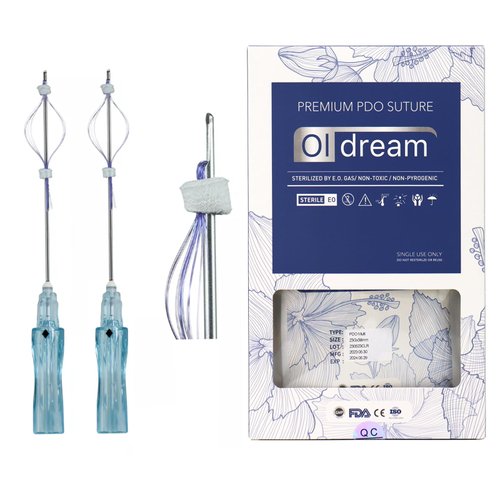 Oldream Pdo Multi Threads for Face Lift, L-Type, 23G38MM, 20pcs
