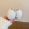 Jumwrit Furry Hair Claw Clip Small High Ponytail Holder Hair Clip Strong Hold Solid Color Hair Barrette Dainty Copper Hairpin Clamp Cute Hair Styling Accessories for Women Girls(White)