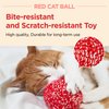JAYU PET Red Cat Ball - Catnip Inside Cat Toy, Handmade Silvervine Ball Toys, Cat Toys for Indoor Cats, Interactive Matatabi Cat Ball Toy, Feline Kitten Toys, Cat Gifts (2.7 inch)