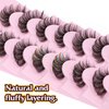 Lashes Natural Look False Eyelashes D Curl 16mm Lashes 3D Wispy Faux Mink Eyelashes with Clear Band Fake Eye lashes 7 Pairs by Goddvenus