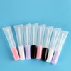 COSIDEA 50 pack Empty White 15ml Squeeze lip gloss tubes with wand 0.5oz soft lipgloss container chapstick containers empty tube