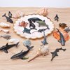 BRETOYIN Mini Sea Animals Figurines Fish Set 18PCS Whale Bath Toys Figure Whale Ornament for Kids Toddlers Preschool Educational Playset