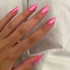 Hot Pink Chrome Press on Nails Medium Oval Fake Nails Full Cover,SXVME Hot Pink Aurora Press on Nails Medium Round,Metallic Fake Nails With Design,Plating Holographic Chrome Nails Glue on Acrylic