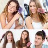 Boar Bristle Hair Brush Set of 2, HIPPIH Wet & Dry Hair Brushes Made by Fine Natural Boar Hair Can Adds Shine and Smoothing, Detangling Long Curly Thick Hair for Women, Men & Kids'