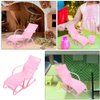 UPKOCH 2 Pcs Mini Dolls House Beach Chairs, 6.68 Inch Plastic Doll House Lounge Chairs, Miniature Beach Accessories for Crafts, Dollhouse Furniture for 11.5 Inch Dolls, Pink