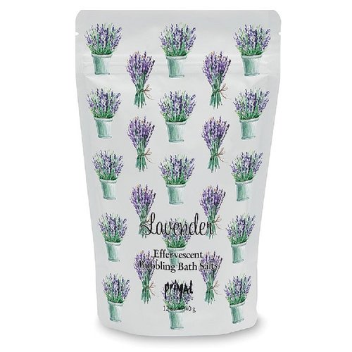 Primal Elements Detoxifying Sea Salt Soak, Bubbling Aromatherapy Salts with Essential Oils, Lavender, 12 oz Resealable Bag