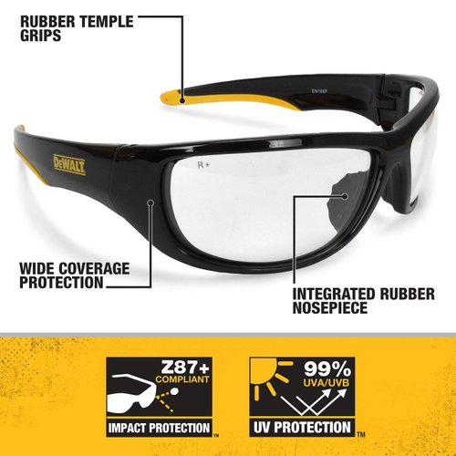 DEWALT DPG94-1D Dominator SAFETY Glasses, Clear Lens