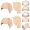 Hanaive 8 Pcs Halloween Bald Head Cap Party Costume Include 4 Makeup Latex Bald Caps and 4 Hair Wig Caps for Adults Women Men(Multi Style)