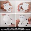 Baby Food Grade Silicone Teether Toy with One Piece Design Pacifier Clip Holder,Teething Pain Relief Toys Gift Set for 3 Months+ Boys and Girls,Freezer Safe,BPA Free. (Cow)