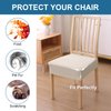 smiry Stretch Jacquard Seat Covers for Dining Room Chairs Set of 6, Removable Washable Chair Seat Protector Slipcovers, No Rear Covers, Beige