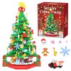 Christmas Tree Building Blocks, Toy Building Sets with LED Light, Compatible with Lego Christmas Tree Building Bricks with Christmas Train, Stocking, Snowflake, Xmas Gifts for Kids Adults Teens