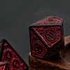 Poludie DND Dice Set-D&D Polyhedral Dice (7 Pcs) with Leather Dice Bag for Dungeons and Dragons Role Playing Dice Games RPGs (Red with Black Edge)