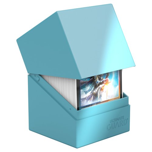 Ultimate Guard Boulder Solid 100+, Deck Case for 100 Double-Sleeved TCG Cards, Turquoise, Secure & Durable Storage for Trading Card Games, No Transparency