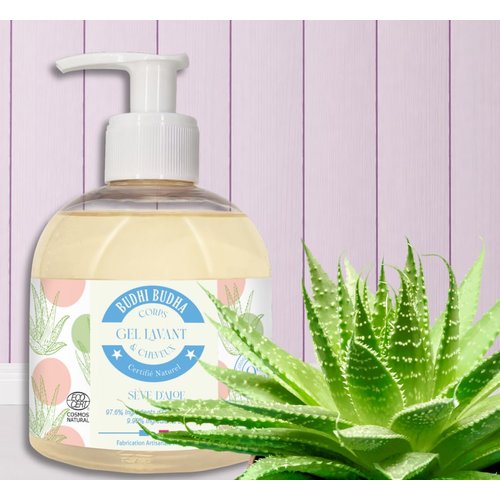 Budhi Budha 3-in-1 Natural Kids Body Wash, Shampoo, Hand Wash ECOCERT Natural Body Wash - Kids Body Wash, Women's Shower Gel - Kids Shampoo, Kids Bubble Bath, Liquid Hand Soap, Made in France