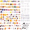 200pcs Miniature Food Drinks for Dollhouse Mini Toys Doll House Kitchen Play Mixed Resin Dollhouse Accessories forHamburger Bread Ice Cream Cake Tableware Party