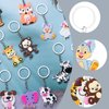 24 Pcs Jungle Safari Animal Keychain Zoo Theme Party Favors Backpacks Keychains for Kids Birthday Party Supplies Goodie Bag Fillers
