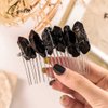 Casdre Crystal Bride Wedding Hair Accessories Quartz Bridal Hair Comb Rhinestone Hair Piece for Women and Girls (E Black)
