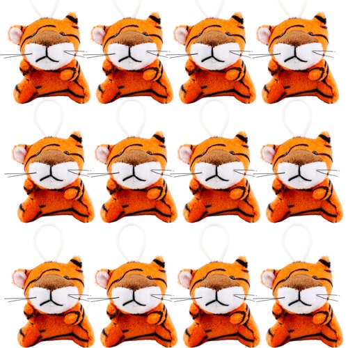 12 Pack Mini Stuffed Tiger Animals Toys Small Plush Tiger Animal Keychain Toy Tiny Stuffed Animal...