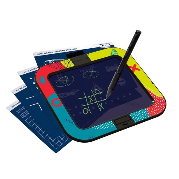 Boogie Board Dash Kids Authentic Portable Drawing Tablet Activity Kit Includes 8 inch Reusable Drawing Board with Erase-Lock, Four Travel & Road Trip Game Templates and Stylus for Kids Ages 4+