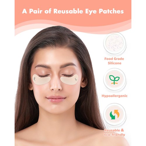 Beautistin Under Eye Patches Silicone - Reusable Eye Patches + Silicone Fixing Tape Cuttable, Eye Wrinkle Patches, Reusable Eye Mask, Plump Fine Lines & Wrinkles, Eye Cream Applicator + Tin Case