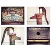 Lisa Russo Fine Art - Bathroom Wall Decor Farmhouse Country Pictures - Set of 4 - Not Framed - Brown, Red, Green (4 8x10 Prints Only)
