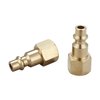 T TANYA HARDWARE Air Hose Fittings And Quick Connect Air Fittings, 1/4 Inch NPT Brass Female Air Coupler Plug (10 Piece) Industrial Type D, Air Compressor Fittings